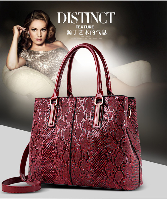 new bags retro embossed serpentine fashion one-shoulder hand-held 