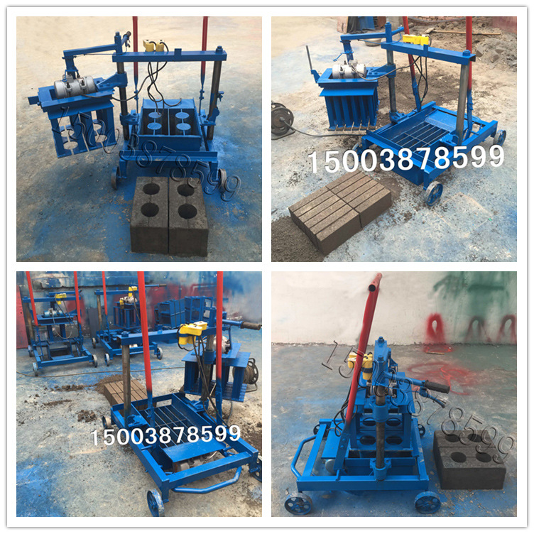 whole country small-scale Mobile No burning brick machine 2 Hollow brick Cement Brick Making Machine