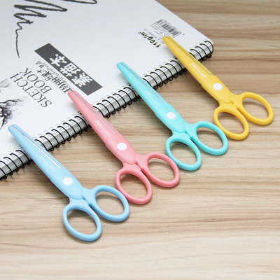 得力兒童安全剪刀6023 幼兒DIY學生美工手工卡通文具剪刀 小號