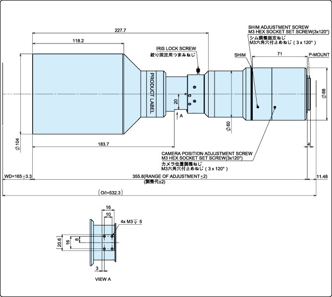 Moritex茉丽特 超大视野双侧远心镜头 MTL系列 MTL-8035P-044 
