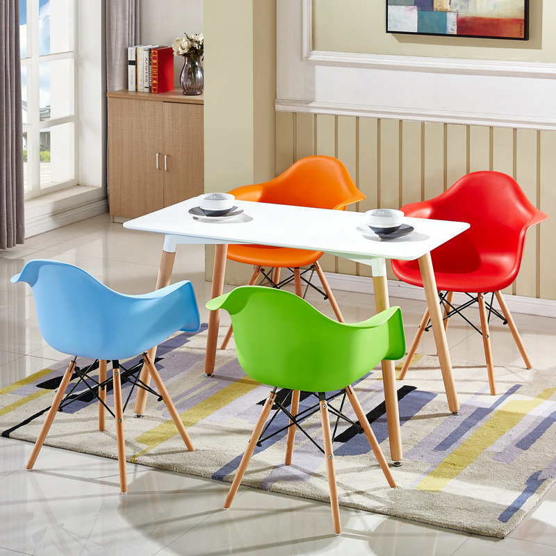 Nordic ins plastic chair Internet celebrity Eames chair home office Basin chair creative backrest computer negotiation chair