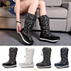 Buffie European and American new snowflake high boots thickened hair flat bottom, a piece of snow boots women's boots batch