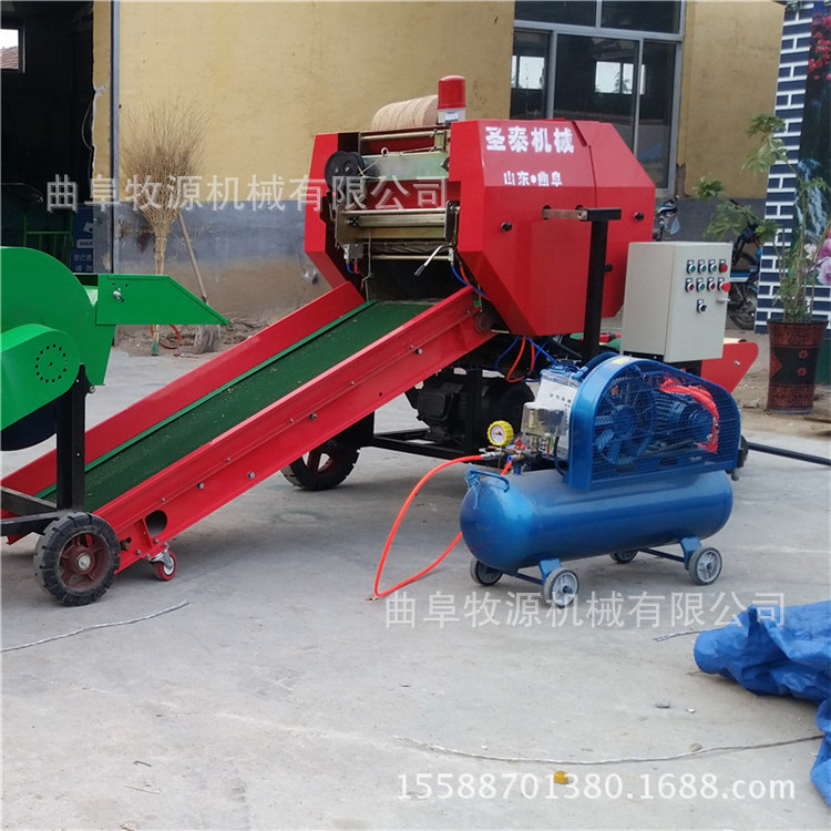 2017新款青储打捆机 养殖饲料加工青贮打捆包膜机
