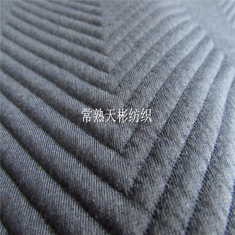 双层提花针织 太空棉布 条纹太空棉布 夹棉针织布 服装太空层布