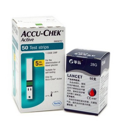 德國羅氏活力血糖機試紙ACCU-CHEK Active 50片帶針2018年1月工廠,批發,進口,代購