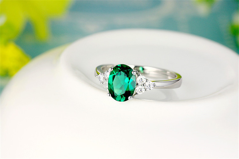 3g Weight Zircon Inlay Material Vintage Style Oval Copper Inlaid Zircon Rings