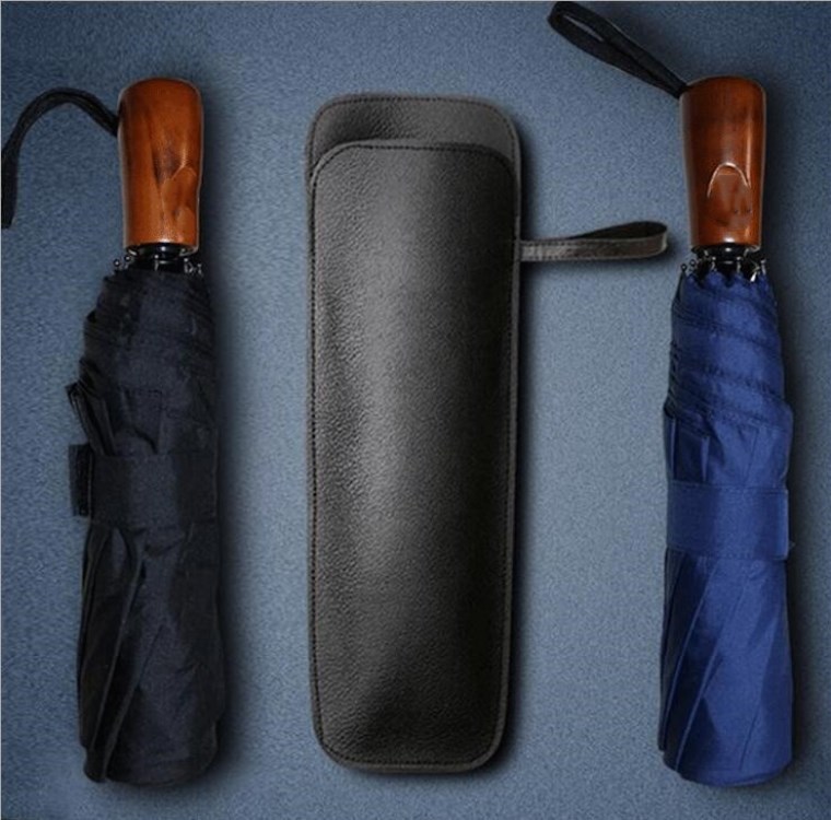 厂家直供优质皮革雨伞袋 荔枝纹雨伞收纳袋 pu雨伞套 可定制logo