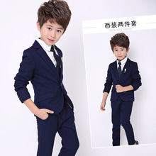 2023春秋童裝新款韓版潮男童小西裝套裝兒童純色兩件套 一件代發