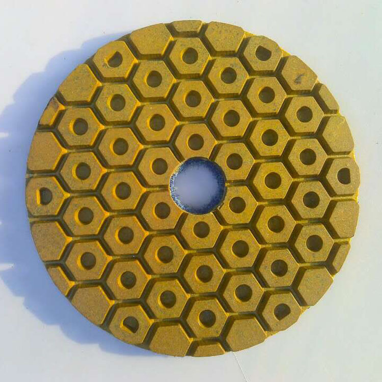4寸100mm 金属水磨片 金刚砂磨片 六角形蜂窝型树脂磨片