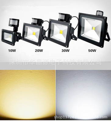 10瓦LED人体红外感应投光灯泛光灯广告灯 感应灯 厂家批发直销|ru