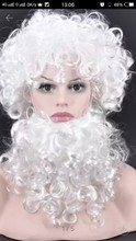 圣诞节万圣节人物装扮道具 假胡须 短发卷发 圣诞老人假发+胡子