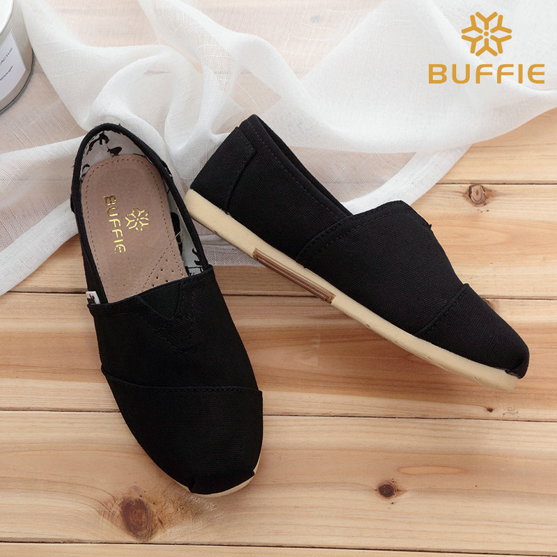 Envío gratuito zapatos planos de tela cómodos casuales de color sólido superficie de lona baja punta cuadrada ligera resistente al desgaste antideslizante zapatos de mujer