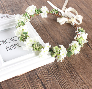 Bride Photo Studio Makeup Hair Accessories Wreath Headdress Beautiful Mori Women's Headdress Flower Korean Hair Belt Seaside Beach Hair Belt Wedding Dress