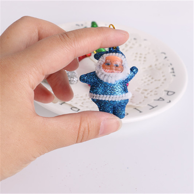Árbol de Navidad colgante muñeca decoración 4,5 cm plástico Santa Claus colgante regalo de Navidad