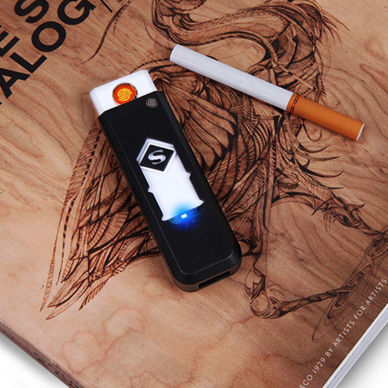 创意usb充电点烟器打火机批发 塑料发热丝打火机定制logo厂家直供|ru