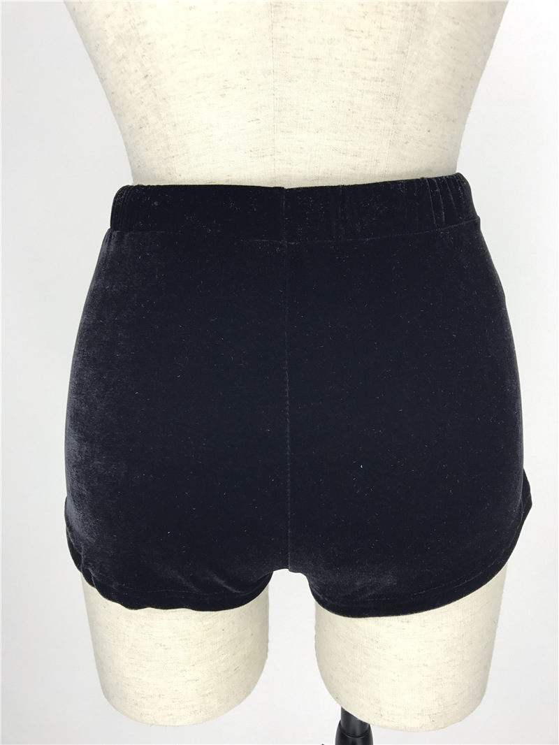 tight fit velvet shorts  NSLM29558