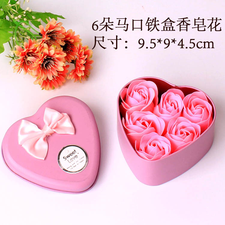 3 Soap Flower Iron Box Christmas Creative Small Gift Wholesale display picture 6