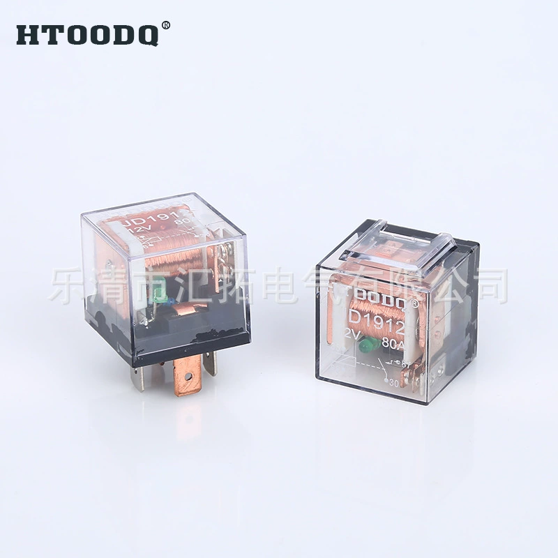 Реле двойного контакта задней части утюга ноги JD1912 12 12 В80A 4 прозрачное с светлым водоустойчивым типом реле автомобиля