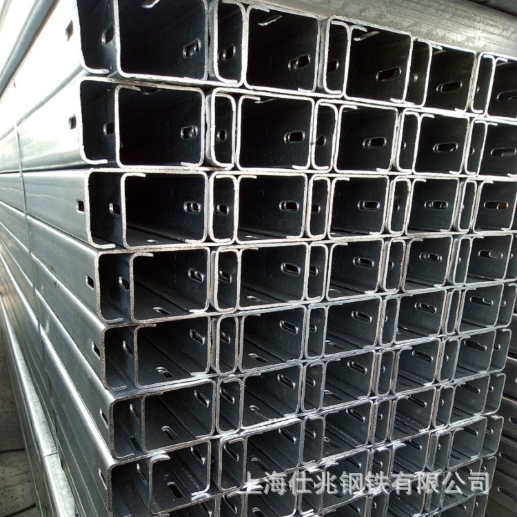 热轧厚壁热轧C型槽钢支架 檩条热镀锌C型钢按图纸孔型冲孔加工