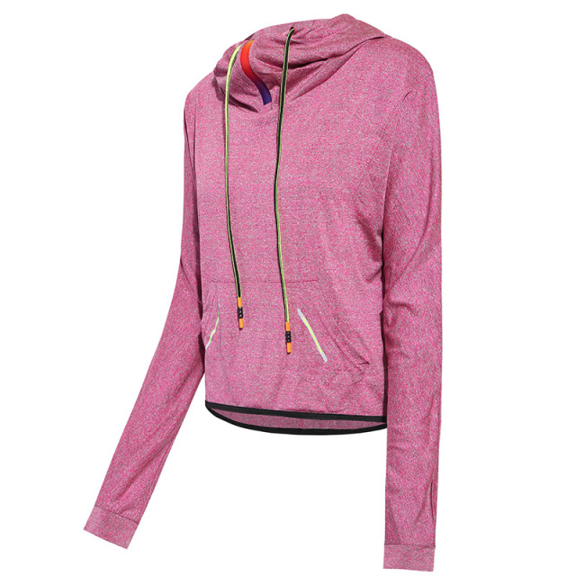 Autumn New Loose Recreational Cap Sports Blouse Long Sleeve Yoga Fitness Suit for Women Running