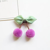 Children's cute hairgrip with bow, fuchsia hair accessory handmade, Korean style