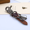 Retro leather keychain, suitable for import, genuine leather, Birthday gift, punk style