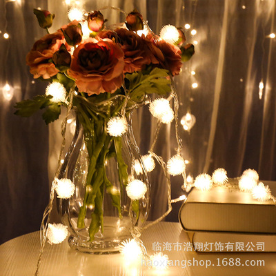 LED彩灯 毛毛球蒲公英灯串 节日婚庆户外壁橱装饰满天星厂家直供|ms