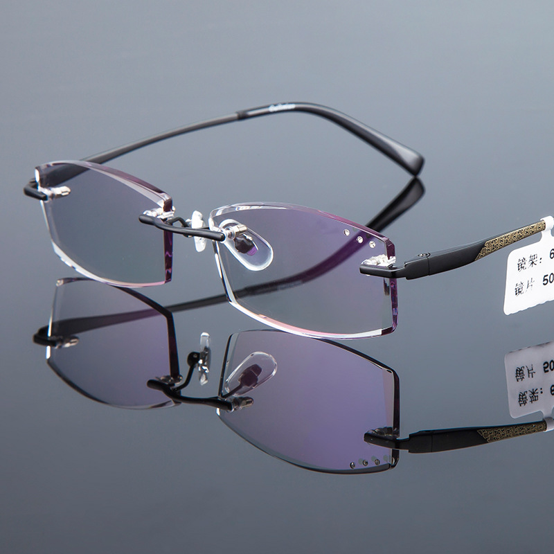 时尚新品钻石切边老花装饰近视眼镜成品商务男士|ms