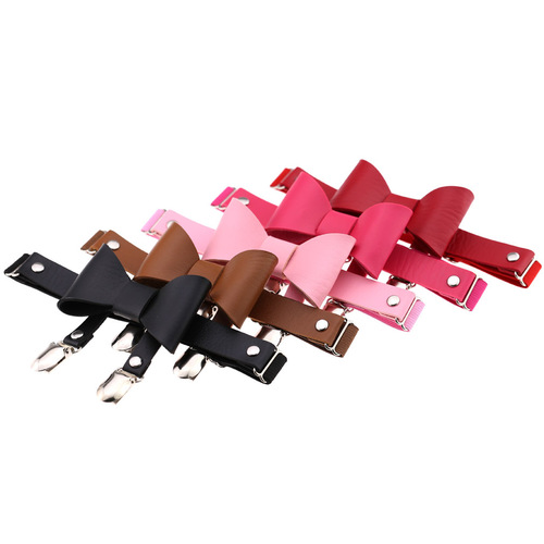 Original European and American bow leather garters punk street dance thigh leg rings sexy body shaping garters garters