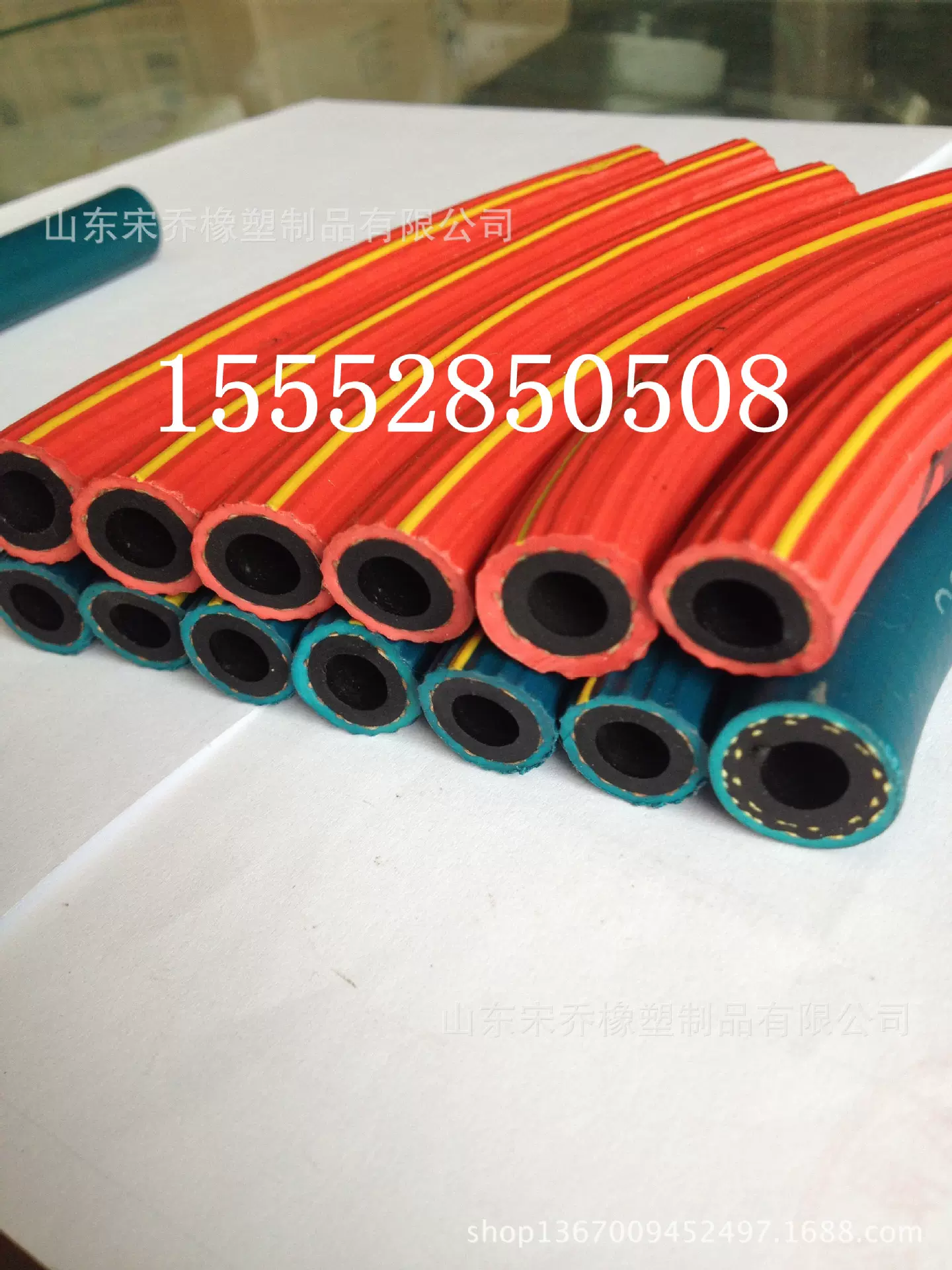 DN8mm-10mm高压氧气管乙炔管压缩空气橡胶管三胶两线胶管