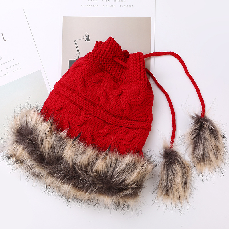 Mùa thu và mùa đông mới của Hàn Quốc phiên bản của chiếc mũ len Hàn Quốc gấp đôi cộng với nhung đan mũ len tuyết mũ nón kép sử dụng