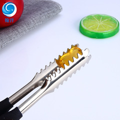 Stainless steel ice tongs barbecue food tongs buffet bread tongs kitchen helper baking supplies manufacturer wholesale