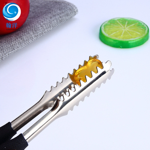 Stainless steel ice tongs barbecue food tongs buffet bread tongs kitchen helper baking supplies manufacturer wholesale