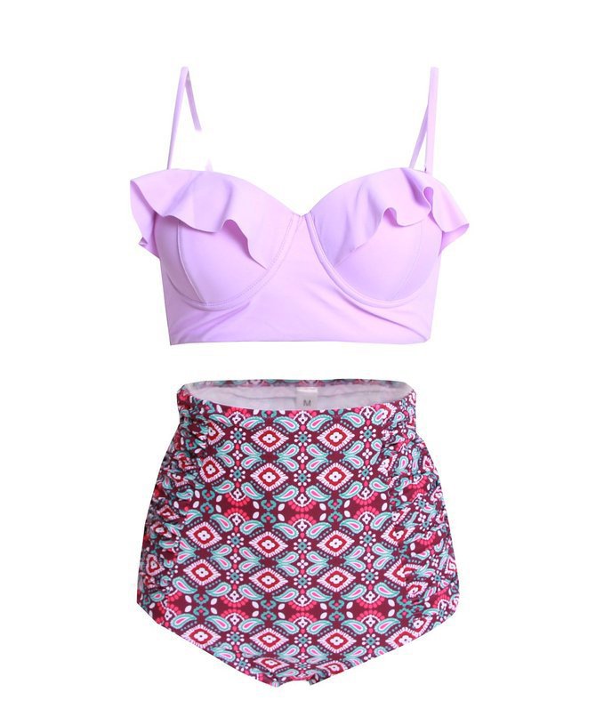 Multicolored Printing Bathing Suit Image 1