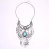 Retro ethnic necklace with tassels, jewelry, European style, ethnic style, with gem, wholesale, factory direct supply