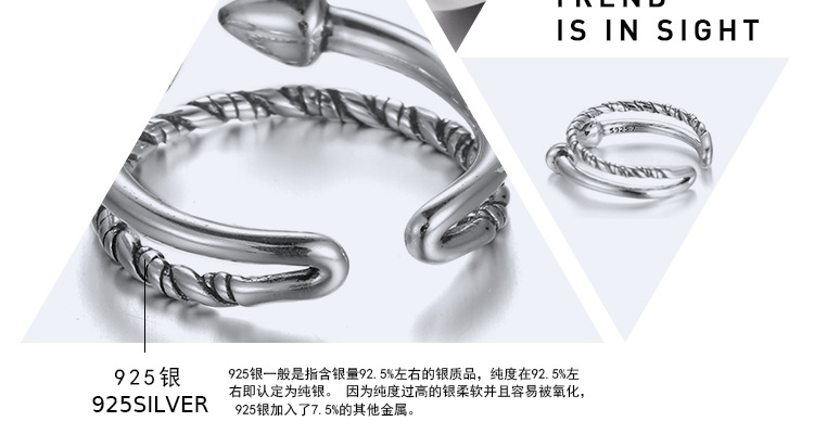 Fashion OL silverRing (Silver - adjustable opening)NHNTF1288-Silver - adjustable opening
