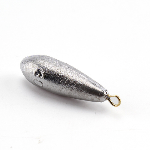 Aohu's new lead pendant with ring, streamlined design, copper ring, water drop lead pendant, sea pole and weight throwing pole pendant wholesale