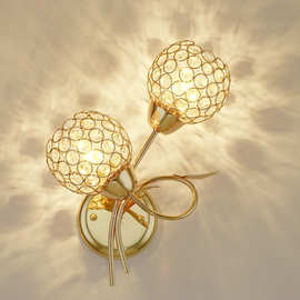 欧式 双头大号水晶壁灯S金客厅背景墙壁灯沙发墙壁灯酒店工程壁灯