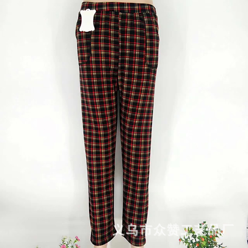 秋冬新款妈妈裤 加绒加厚中老年女裤 休闲直筒