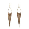 Fashionable retro metal earrings with tassels, European style, wholesale