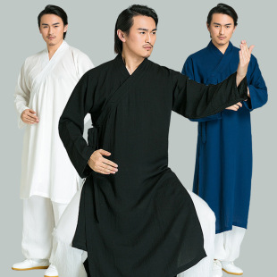 中国风练功服武术服练武术的服装太极服亚麻道士服居士服道衣道服-阿里巴巴