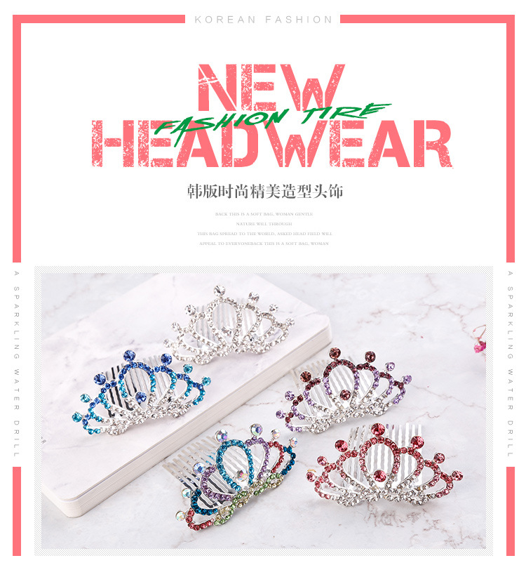 Hot Crown Of Foreign Trade The Bride Hair Peach Heart Diamond