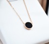 Fashionable golden accessory stainless steel, necklace, pink gold, wholesale