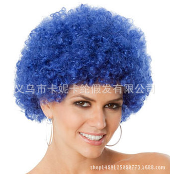 Perruca de espectáculo Fan rizado extraña esponjosa explosión cabeza payaso peluca