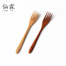 廠家批發 日式餐具木質叉點心叉 木質四齒叉子 新品木叉