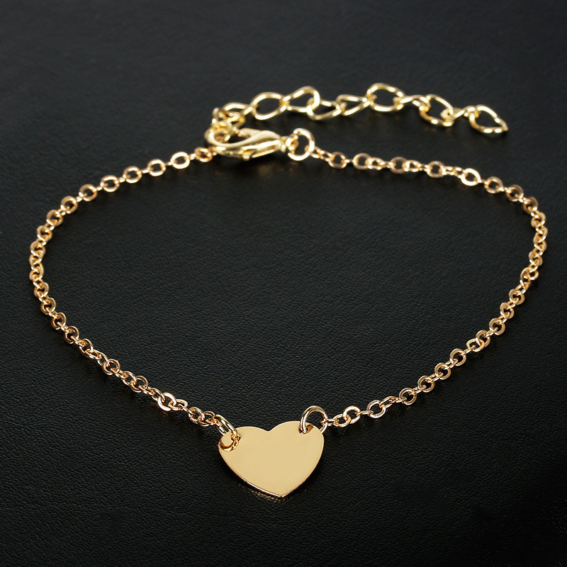 Simple Style Heart Alloy Plating No Inlaid Women's Bracelets display picture 3