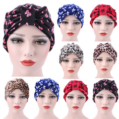 Euro-American Fashion Street Style: Leopard-Print Butterfly Muslim Bonnet, Velvet Indian Cap