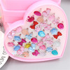 Children's ring, cartoon acrylic toy, diamond accessory, Korean style, 36 pieces, wholesale