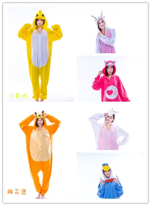 Мультфильм сиамская пижама одежда для выступлений Коза любовь медведь Сика олень Дональд утка порошок единорог мышь желтая курица