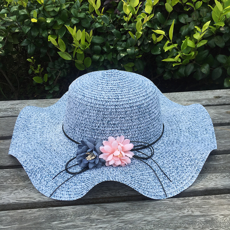 Fashion Flowers Sunscreen Foldable Straw Hat display picture 12